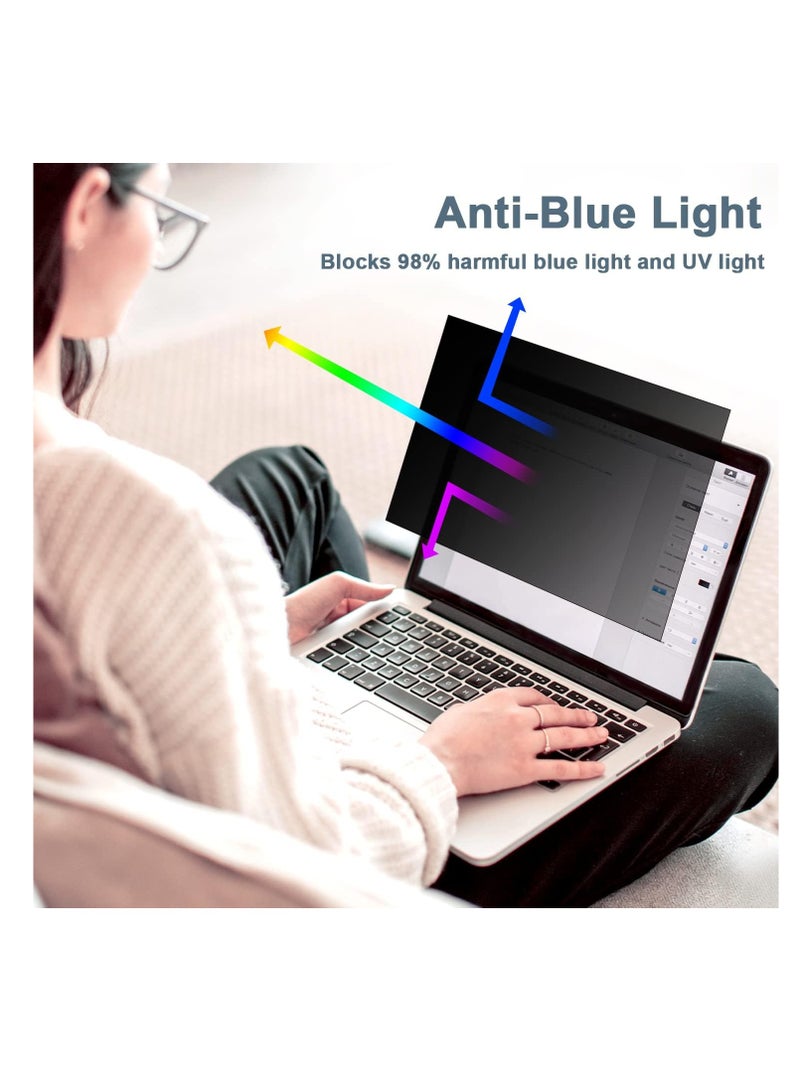 Laptop Privacy Screen 14 Inch Compatible With Lenovo Hp Dell Acer Asus Thinkpad Envy Xps, 16:9 Aspect Removable Anti Glare Blue Light Filter Protector, 14inch Computer Monitor Privacy Shield  - Image 2