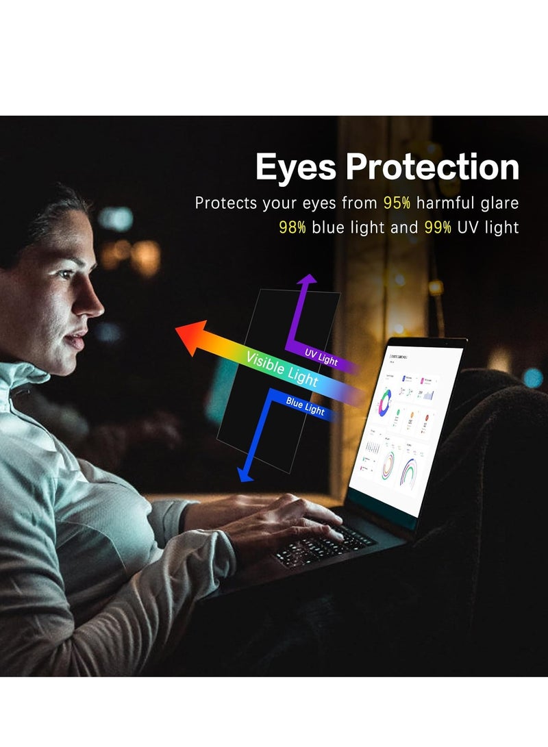 Laptop Privacy Screen 14 Inch Compatible With Lenovo Hp Dell Acer Asus Thinkpad Envy Xps, 16:9 Aspect Removable Anti Glare Blue Light Filter Protector, 14inch Computer Monitor Privacy Shield  - Image 3