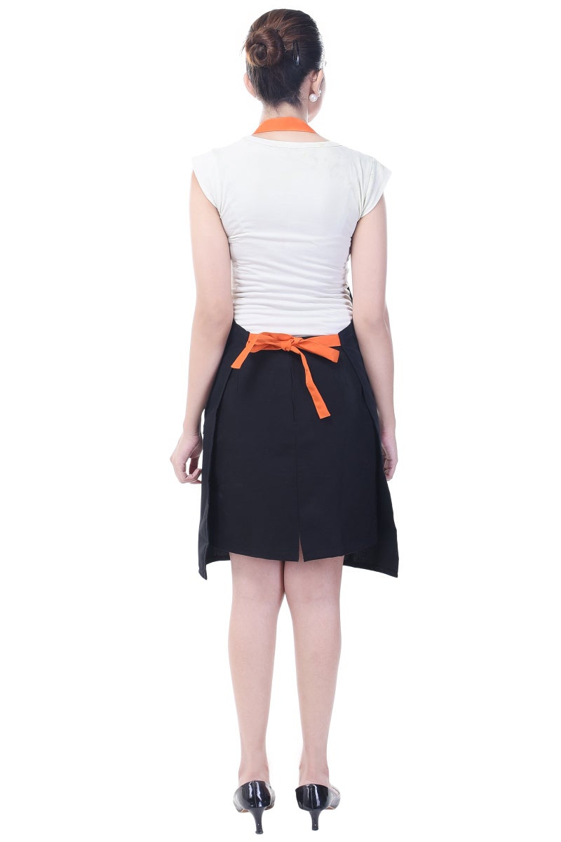 Switchon Polyester Waterproof Kitchen Cooking Unisex Apron, Free size (Black,Orange) - Image 2
