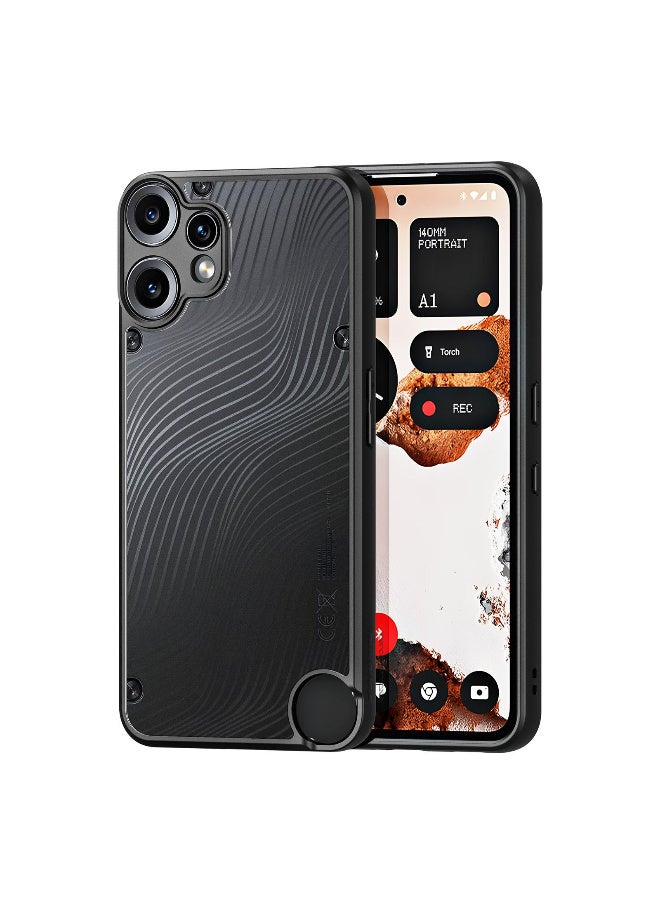 دوكس دوتشيز ايمو جراب لموبايل Nothing CMF Phone 2 Pro جراب نحيف وشفاف مطفي مصنع من البولي يوريثين الحراري بولي كربونات البولي بروبلين سيليكون - اسود - Image 1