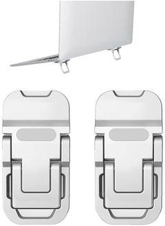 Ergonomic Laptop Keyboard Kickstand Foldable Self Adhesive Mini Invisible Computer Keyboard Riser Adjustable Height For Macbook Dell Hp And Other 10 17 Inches Laptop 2Pcs Silver