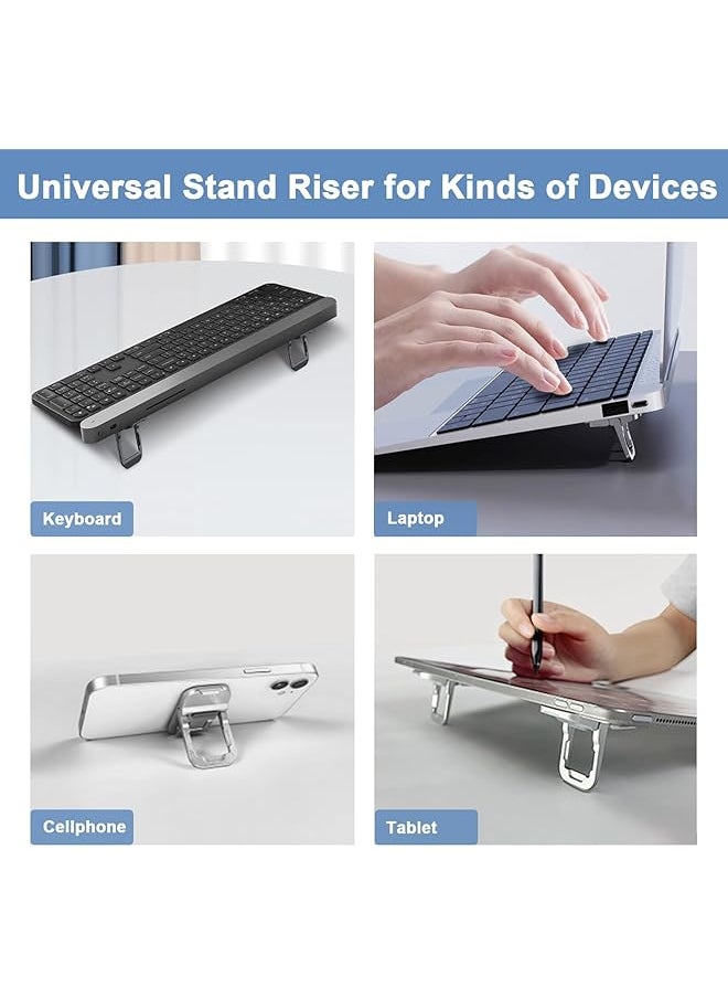 erorex - Ergonomic Laptop Keyboard Kickstand Foldable Self Adhesive Mini Invisible Computer Keyboard Riser Adjustable Height For Macbook Dell Hp And Other 10 17 Inches Laptop 2Pcs Silver - Image 1