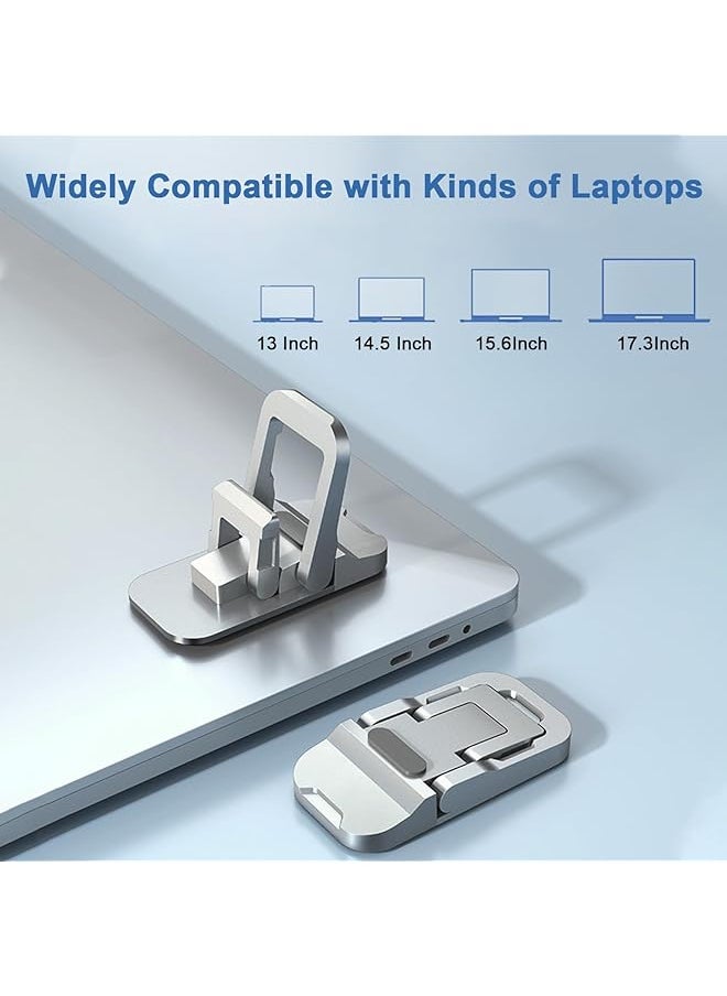 erorex - Ergonomic Laptop Keyboard Kickstand Foldable Self Adhesive Mini Invisible Computer Keyboard Riser Adjustable Height For Macbook Dell Hp And Other 10 17 Inches Laptop 2Pcs Silver - Image 1
