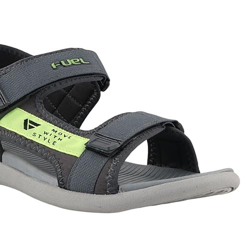 FUEL Power-02 All Day Comfort Men's Breathable Sports Sandals in Adjustable Velcro Straps with Ultra Cushioned Footbed & Lightweight EVA Sole (9UK,Grey-Green) - Image 5