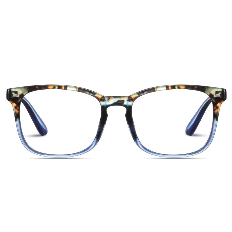 Jectieey Reading Glasses for Women Men Blue Light Blocking UV Filter Computer ReadersAnti Eyestrain EyeglassesBlue Floral Clear Blue 125X