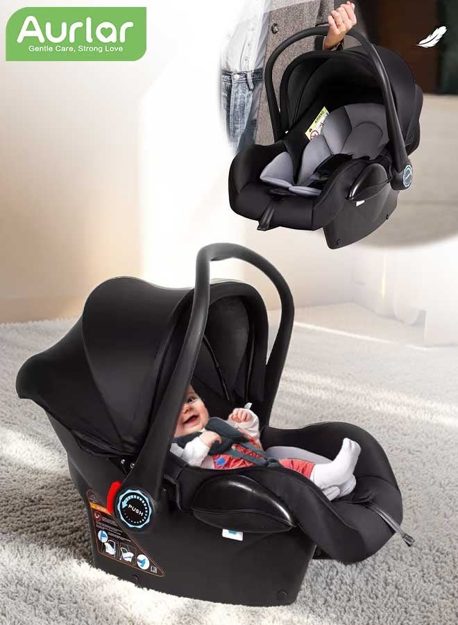 Aurlar Baby Safety Car Seat & Carry Cot – Lightweight 2.6kg, 165° Recline, 3-Point Harness, Adjustable Handle & Canopy, for 0–15 Months Infants - Image 1