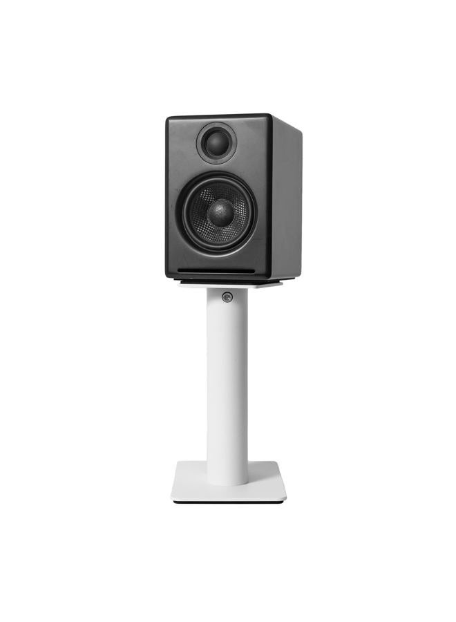 Kanto SP9W Desktop Speaker Stands for Small/Medium Bookshelf Speakers & Compact/Mid-Size 2”-4” Studio Monitors | 8.3" Tall | Rotating Top Plate | Hidden Cables | ¼”-20 Mounting | Pair | White - Image 4