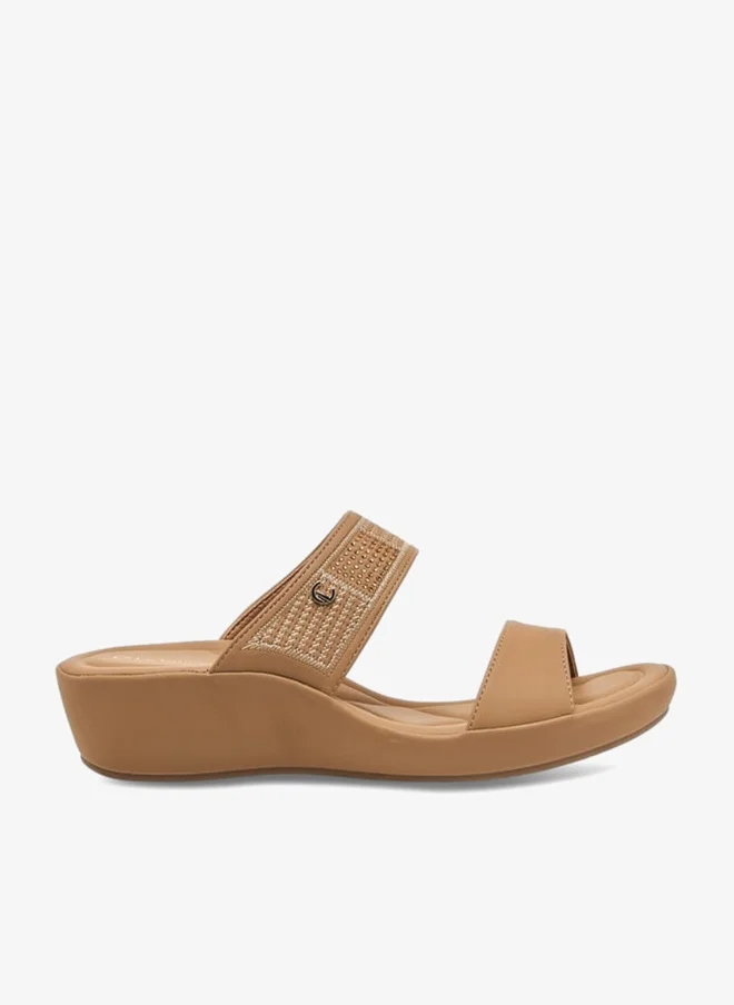 Le Confort Women Embellished Slip-On Sandals with Wedge Heels