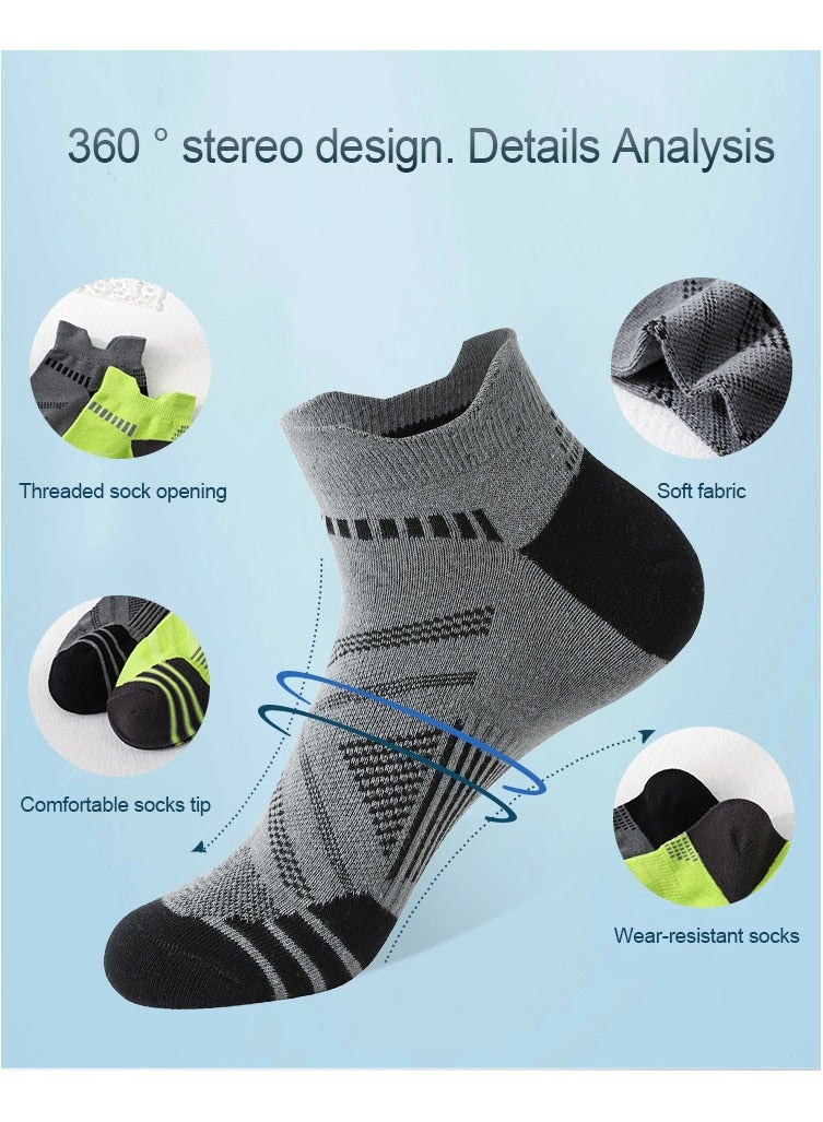 infino جوارب رياضية للرجال (عبوة 5) - منخفضة الطول، تمتص العرق، مقاومة للرائحة، راحة في جميع الفصول - مثالية للحياة النشطة، الجري، والارتداء اليومي - مجموعة الجوارب النهائية للرجال - Image 4
