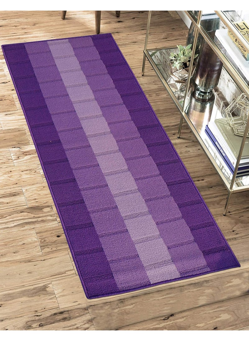 Status Contract Status Contract Anti Slip Front Door Mat |(22"x55") Living Room Rug for Entrance Doors|Nylon Floor Mats for Home | Essential Small Rugs for Office, Bedroom & Kitchen| (Purple)  - Image 2