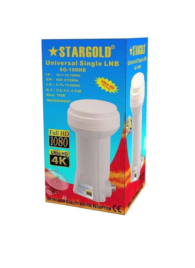 Stargold - Universal Satellite Dish Single LNBF For Multi Satellite Compatible Solution and Simple Connection With High Quality Digital Reception LNB - Image 1