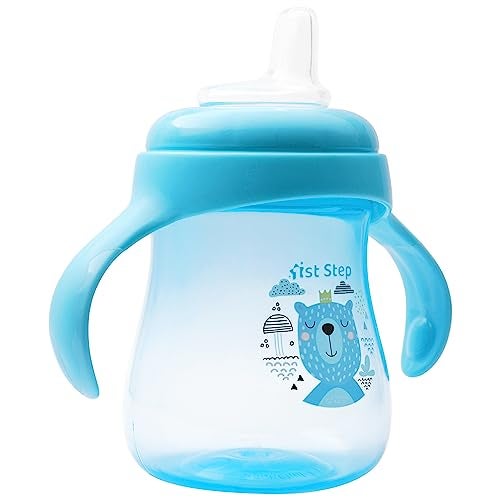 1ST STEP Matte Collection BPA Free Soft Spout Sipper with Twin Handles for Easy Grip (Blue) - Image 5