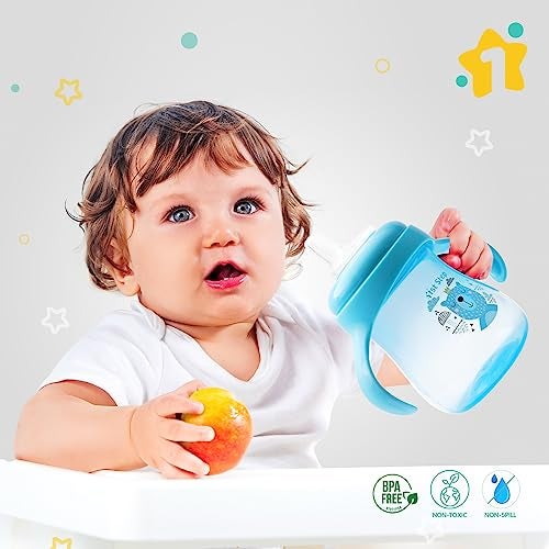 1ST STEP Matte Collection BPA Free Soft Spout Sipper with Twin Handles for Easy Grip (Blue) - Image 2