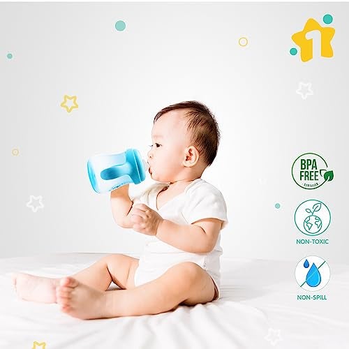 1ST STEP Matte Collection BPA Free Soft Spout Sipper with Twin Handles for Easy Grip (Blue) - Image 3