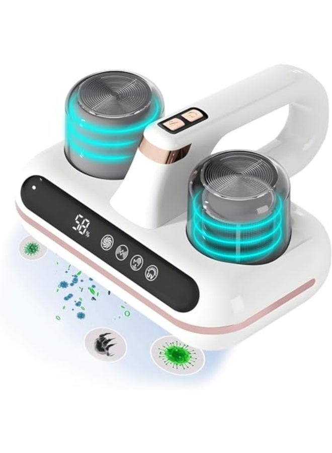 مكنسة كهربائية ALLESM لتنظيف المراتب مع UV لتنظيف بيوض الغبار، منظف متعدد الأسطح بقوة شفط 8kPa و 10kPa، وضع مزدوج، مكنسة سرير مع فلتر HEPA وصندوق غبار بسعة 210 مل وقوة 100 واط لتنظيف الأسرة والوسائد والأرائك والسجاد. - Image 1