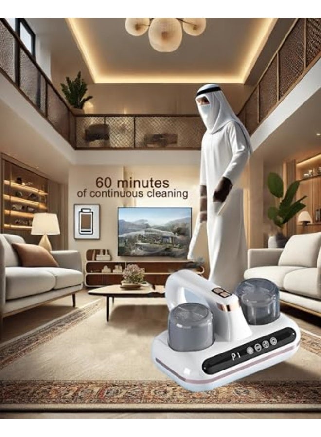 مكنسة كهربائية ALLESM لتنظيف المراتب مع UV لتنظيف بيوض الغبار، منظف متعدد الأسطح بقوة شفط 8kPa و 10kPa، وضع مزدوج، مكنسة سرير مع فلتر HEPA وصندوق غبار بسعة 210 مل وقوة 100 واط لتنظيف الأسرة والوسائد والأرائك والسجاد. - Image 4