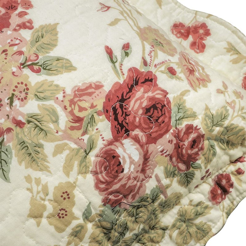 vctops Boho Floral Patchwork Pillow Shams Pack of 2 Farmhouse 100% Cotton Quilted Soft Decorative Pillow Cases Set (Flower,Queen) - Image 3