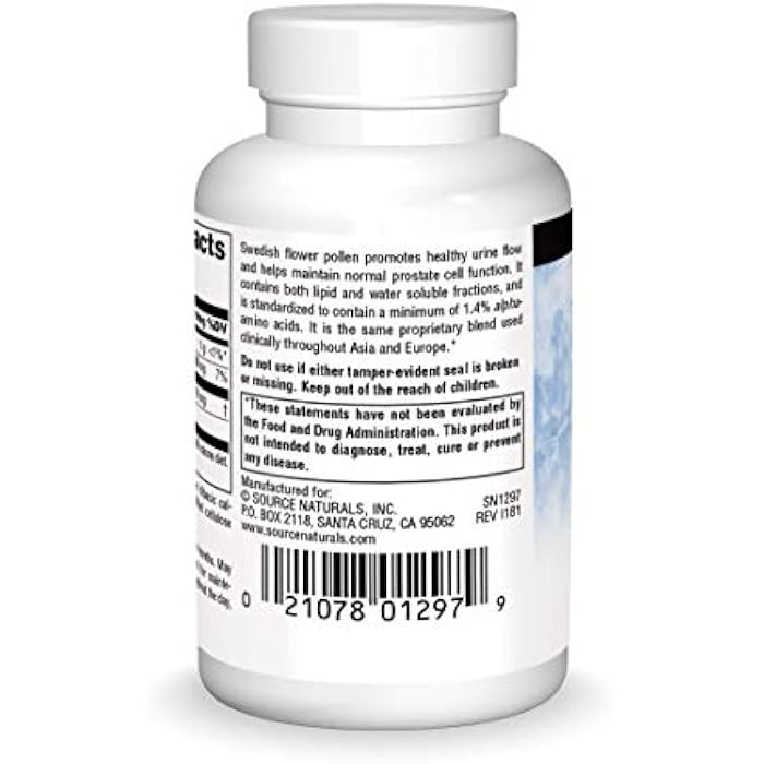Source Naturals Swedish Flower Pollen Supports Prostate Function and Healthy Urine Flow* - 90 Tablets - Image 3
