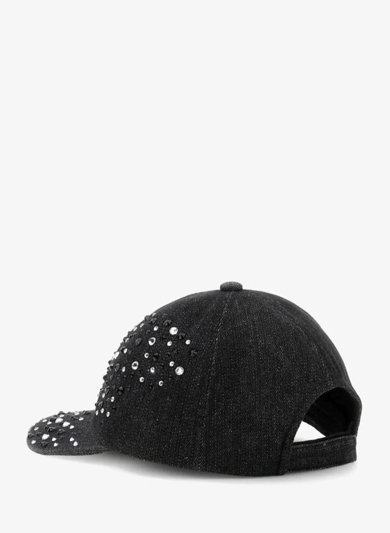 GUESS Youth Logo Curve Peak Denim Baseball Cap