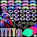HONLYNE 142 PCS Glow in the Dark Party Supplies 14PCS Foam Glow Sticks 14PCS Light Up Headband14PCS LED Glasses and 100PCS Glow Sticks Braceletsfor Glow Party New Year Wedding Concert Birthday - Image 2