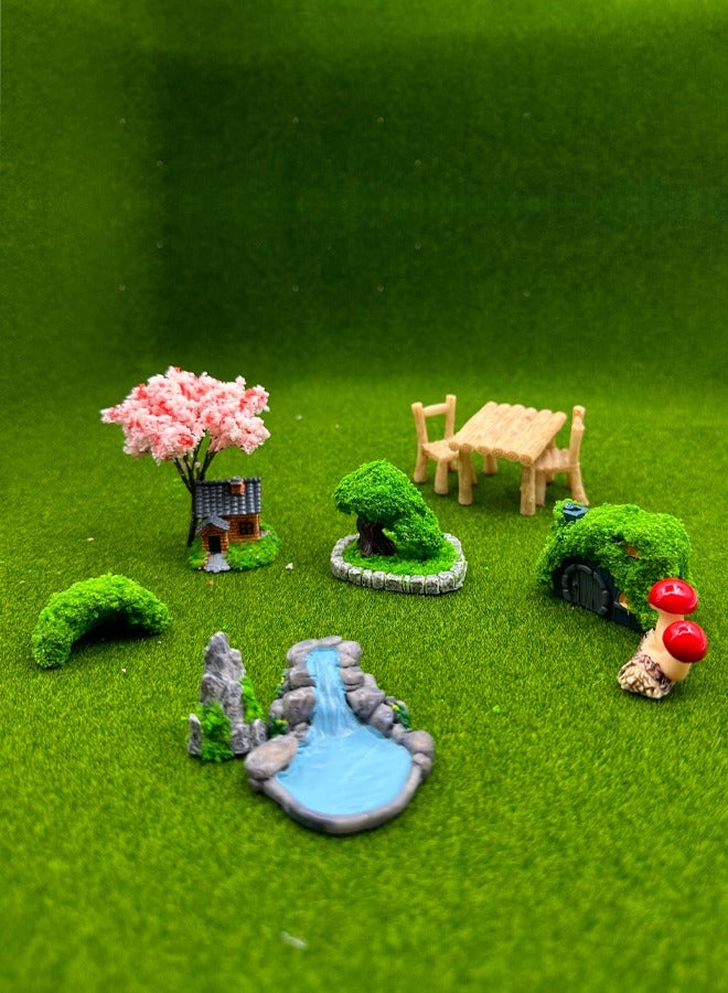 CSDONA 11-Piece Miniature Garden Decoration Set Fairy Tale Landscape Ornaments, DIY Moss Terrarium Accessories for Micro Scene, Dollhouse, Aquarium, Bonsai, Home Décor - Image 1