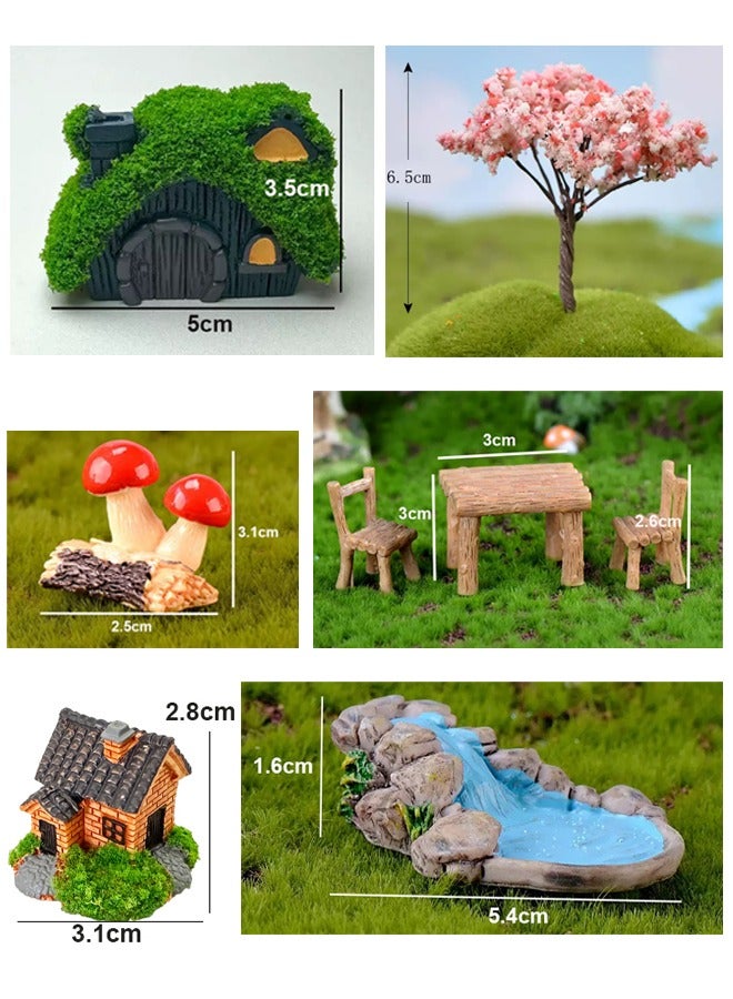 CSDONA 11-Piece Miniature Garden Decoration Set Fairy Tale Landscape Ornaments, DIY Moss Terrarium Accessories for Micro Scene, Dollhouse, Aquarium, Bonsai, Home Décor - Image 2