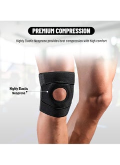 ENDLESS  Adjustable Elastic Slip-in Knee Support - Pack of 2 | Black | Material: Neoprene | For Arthritis, Meniscus Tear, ACL, Knee Pain Relief, Runner, Sport, Gym, Sports, Exercise, Workout, Cycling  - Image 4
