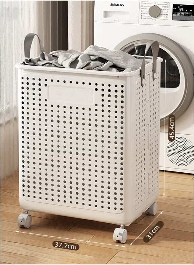 Foldable Laundry Basket, Large Capacity Portable Dirty Laundry Basket with Wheels, Lightweight Foldable Laundry Bin, Space-Saving Laundry Hamper, for Home, Laundry, Travel - Image 5
