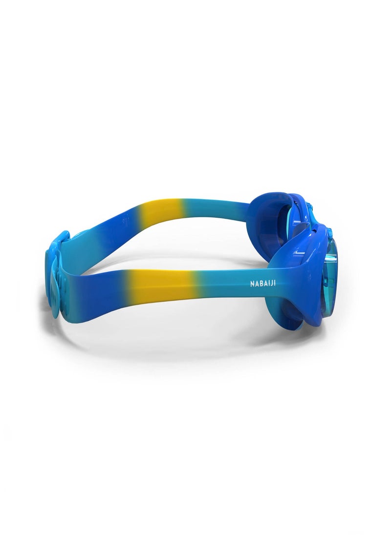 NABAIJI NABAIJI by DECATHLON, Kids Swimming Goggles UV Protection Anti-Fogging Clear Lenses Xbase Blue Yellow  - Image 2
