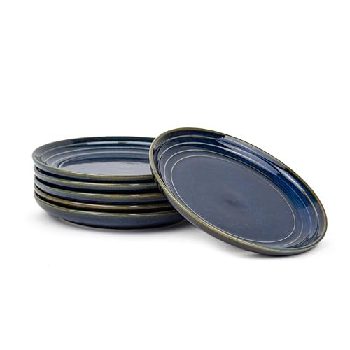 Shay Quarter Plates Set of 6, Blue Green | Glossy Finish | Ceramic Snack Plates | Snacks Plates Set of 6 | Dessert Plates | Snack Plate | Small Plates (Quarter Plate, Blue Green) - Image 4