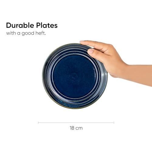 Shay Quarter Plates Set of 6, Blue Green | Glossy Finish | Ceramic Snack Plates | Snacks Plates Set of 6 | Dessert Plates | Snack Plate | Small Plates (Quarter Plate, Blue Green) - Image 3