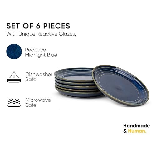 Shay Quarter Plates Set of 6, Blue Green | Glossy Finish | Ceramic Snack Plates | Snacks Plates Set of 6 | Dessert Plates | Snack Plate | Small Plates (Quarter Plate, Blue Green) - Image 2