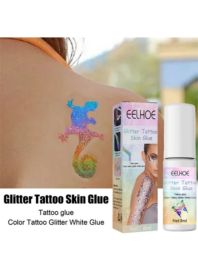 EELHOE - Glitter Tattoo Skin Glue, Body Glitter Glue, Adhesive Cosmetic Temporary Tattoo Glitter Powder Glue Body Painting Face Eyebrows Hair Gel For Party - Image 1