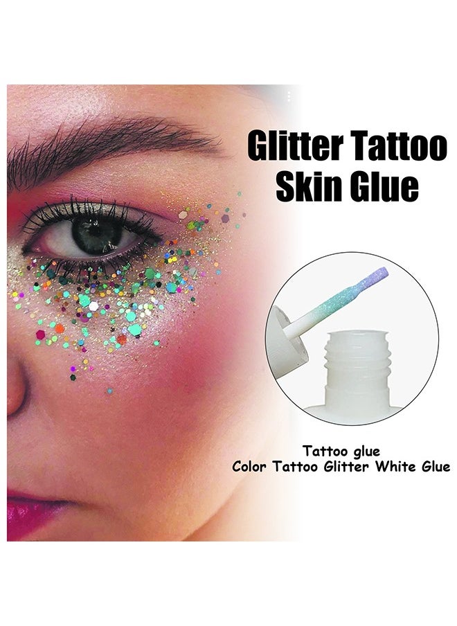EELHOE - Glitter Tattoo Skin Glue, Body Glitter Glue, Adhesive Cosmetic Temporary Tattoo Glitter Powder Glue Body Painting Face Eyebrows Hair Gel For Party - Image 1