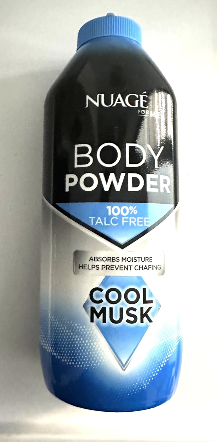 Nuage Body Powder for Men Cool Musk Scent 250g TalcFree Moisture Absorbing