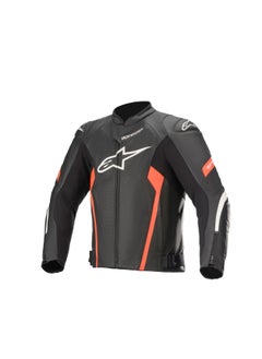 Alpinestars Faster V2 Airflow Leather Jacket Black/White/Red Fluo-58