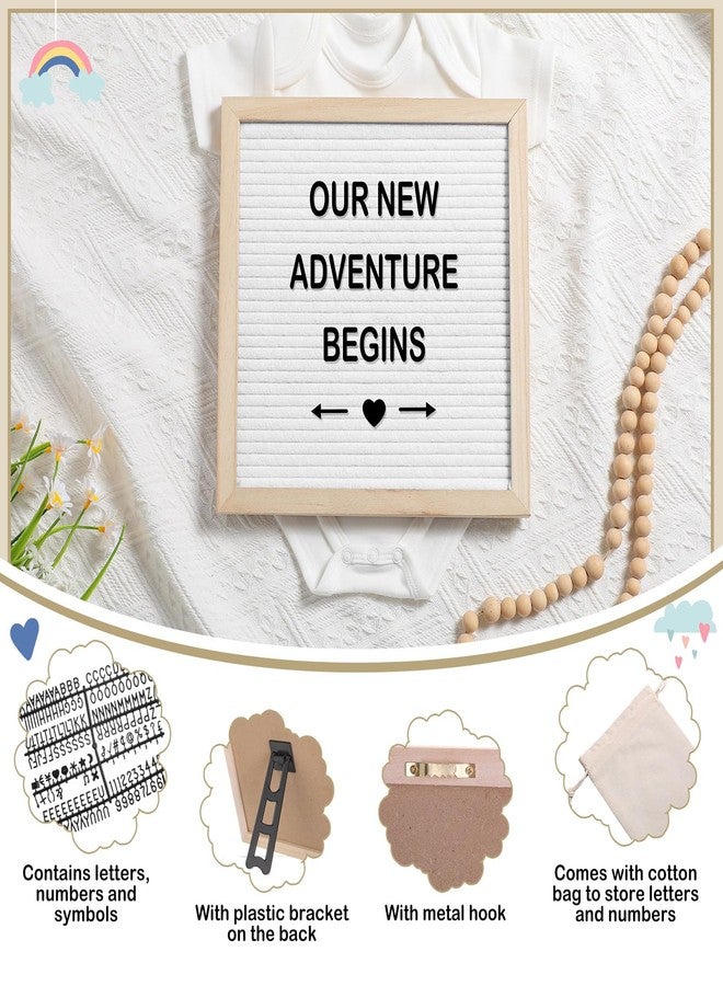 Canlierr 9 Pcs Pregnancy Announcement Set Pregnancy Reveal Ideas Felt Letter Board Baby Bodysuit Baby Booties Photo Frame Bear Plush Baby Wood Blocks for Coming Soon Baby Announcement (White,Bright) - Image 3
