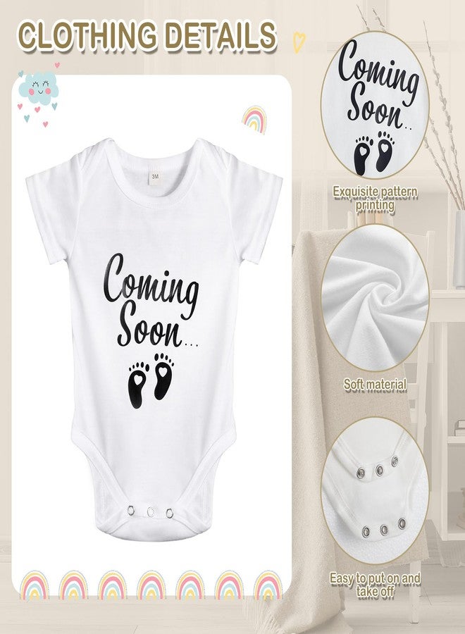 Canlierr 9 Pcs Pregnancy Announcement Set Pregnancy Reveal Ideas Felt Letter Board Baby Bodysuit Baby Booties Photo Frame Bear Plush Baby Wood Blocks for Coming Soon Baby Announcement (White,Bright) - Image 4