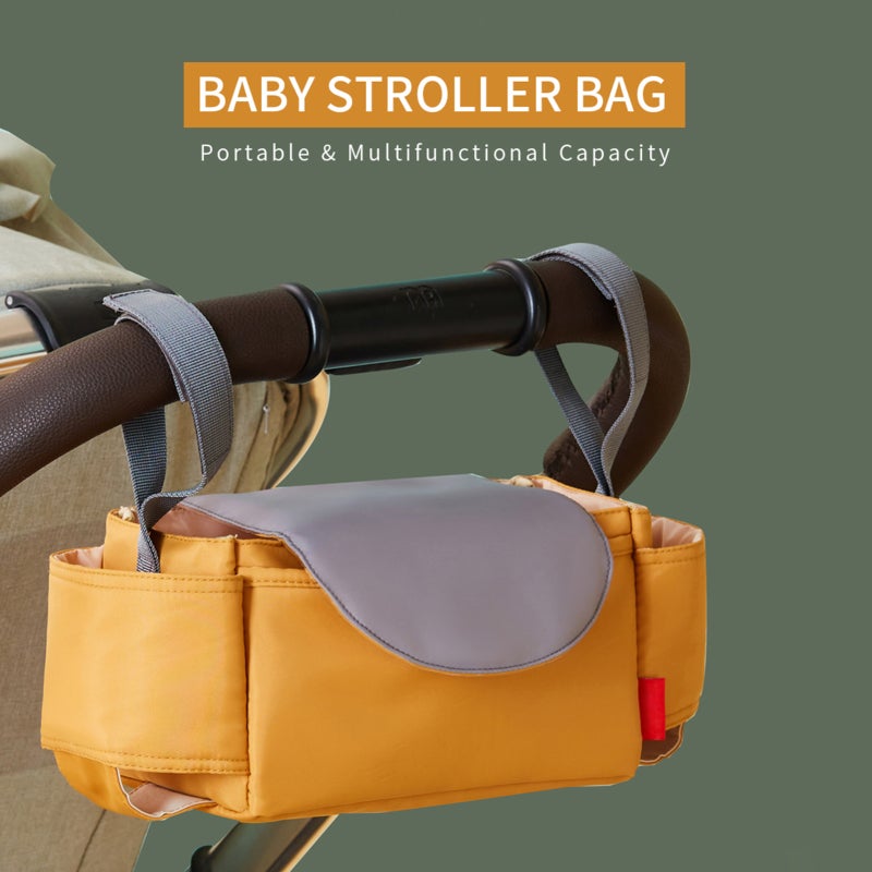 Diaper Bag Backpack: Green Cotton Linen Fabric, Multiple Compartments - Lightweight Compact, Baby Stroller Bag for Stylish Moms On The Go - Image 2