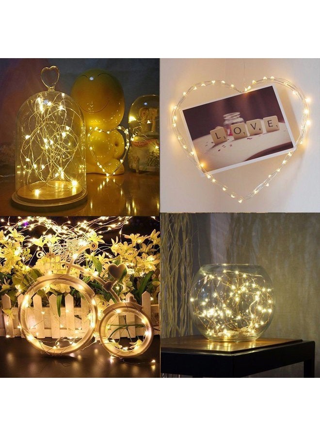 BXROIU Fairy Lights CR2032 Battery Operated,6 Pack 2 Meter 20LEDs Micro Silver Wire String Lights for Bedroom Christmas Party Wedding Decoration (Warm White) - Image 4