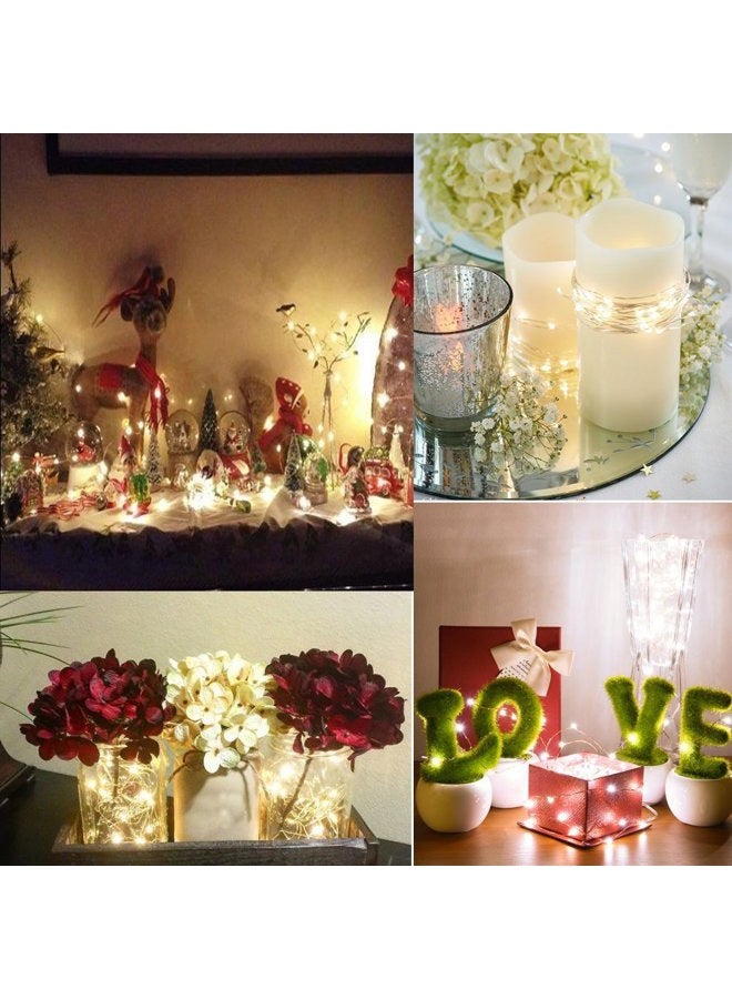 BXROIU Fairy Lights CR2032 Battery Operated,6 Pack 2 Meter 20LEDs Micro Silver Wire String Lights for Bedroom Christmas Party Wedding Decoration (Warm White) - Image 5