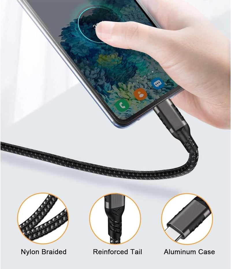 Type C Cable 3M,USB A to USB C Nylon Braided Cable,USB 3.1/3.2 10Gbps Data Transfer and 60W 3A Fast Charging,for Samsung Galaxy S24,M13,Pixel 8,Redmi Note,iPad,MacBook Pro,Nintendo Switch,Huawei - Image 4