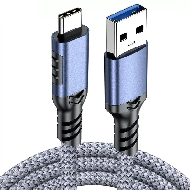 Type C Cable 3M,USB A to USB C Nylon Braided Cable,USB 3.1/3.2 10Gbps Data Transfer and 60W 3A Fast Charging,for Samsung Galaxy S24,M13,Pixel 8,Redmi Note,iPad,MacBook Pro,Nintendo Switch,Huawei - Image 1