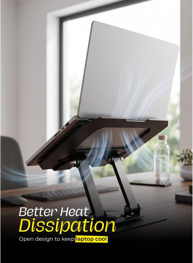 Duravel Mini Laptop Stand for Desk, Adjustable Laptop Stand Holder with 360° Rotating Base, Ergonomic Laptop Riser Compatible with All Laptops and Tablets - Image 2