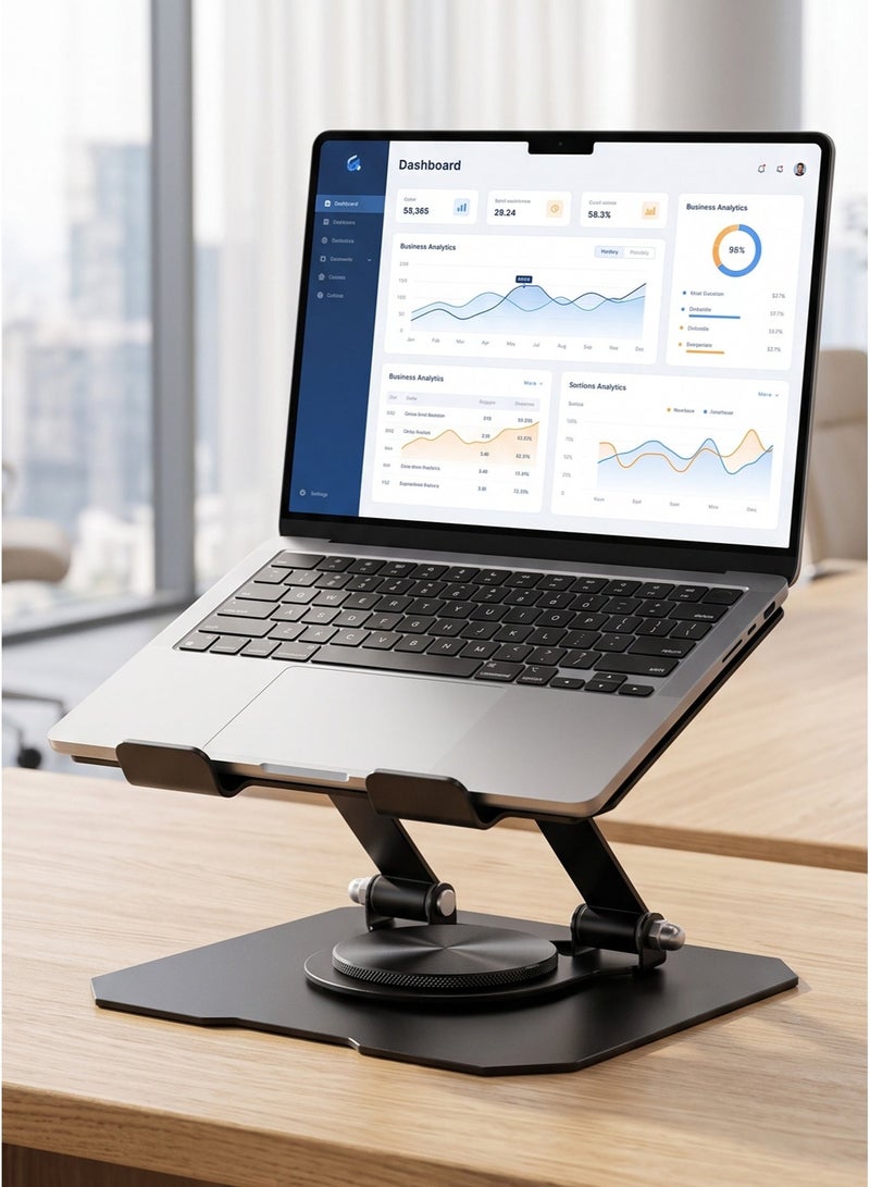 Duravel Mini Laptop Stand for Desk, Adjustable Laptop Stand Holder with 360° Rotating Base, Ergonomic Laptop Riser Compatible with All Laptops and Tablets - Image 5