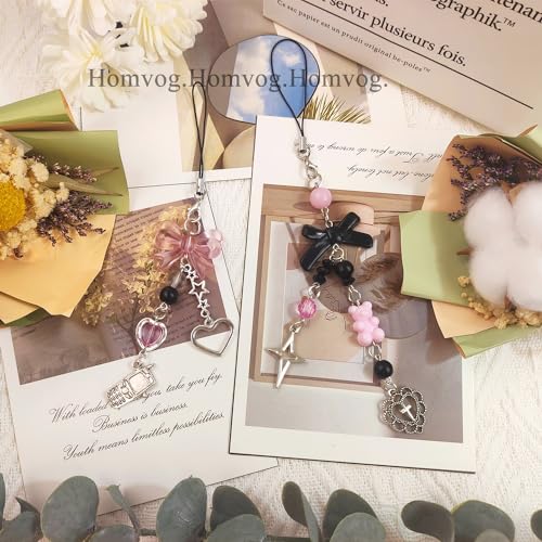 cioatu 1-4PCS Cute Phone Charms Aesthetic Y2K Cell Phone Charms Strap Strawberry Butterfly Star PhoneCharm Y2K Accessories for Bag Keychain Airpods Camera Pendants Decor (2 Bows) - Image 2