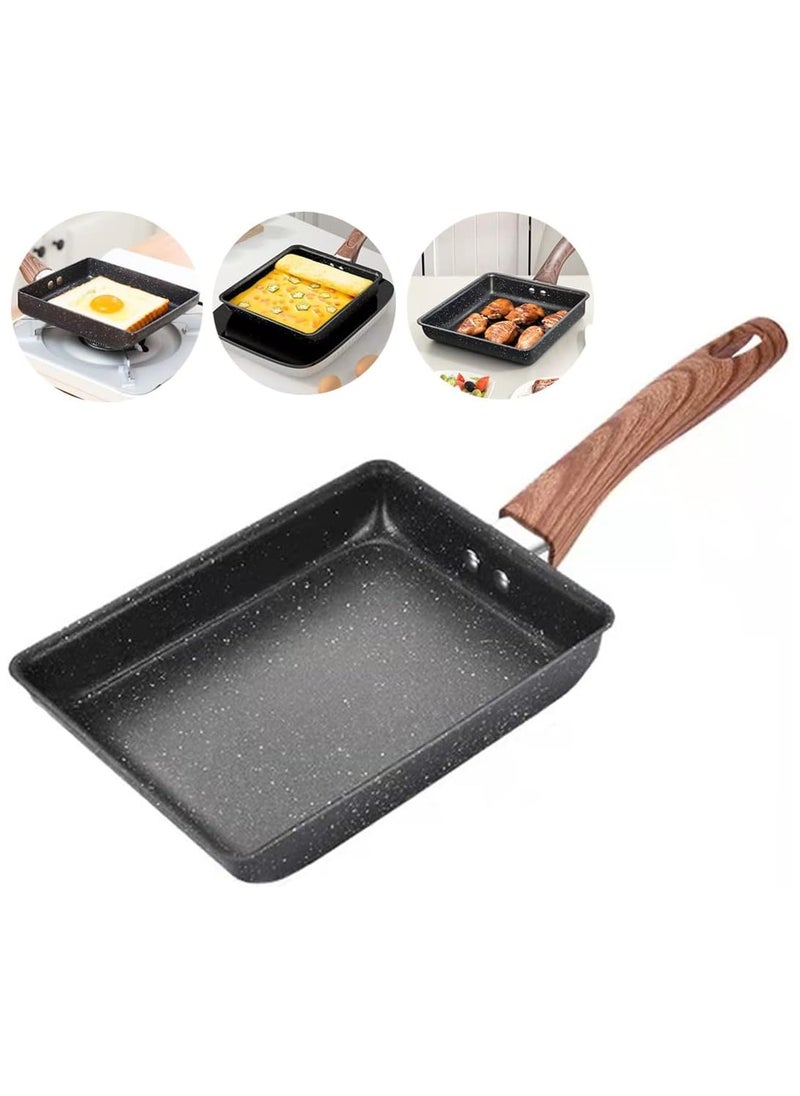 Generic - Japanese Omelette Pan-Tamagoyaki Nonstick Pan-Square Pan -Egg Roll Pan-Rectangle Frying Pan-Small Frying Egg Pan, Cooktop Safe, Easy to Clean (Black) - Image 1