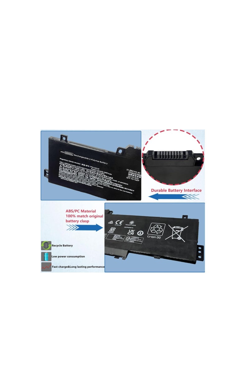 Terabyte AE03XL 41.04Wh Laptop Battery Replacement for HP 14 inch PC 14-EM0000 14-EP0000 14-EE0000 Series 15.6 inch PC 15-FD0000 15-FC0000 Series 256 255 250 246 245 G10 240 G10 Series 11.2V - Image 2