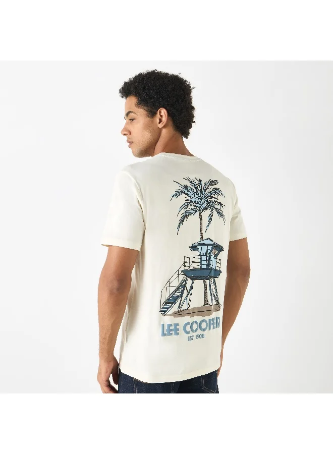 Lee Cooper Lee Cooper Printed Crew Neck T-shirt with Short Sleeves