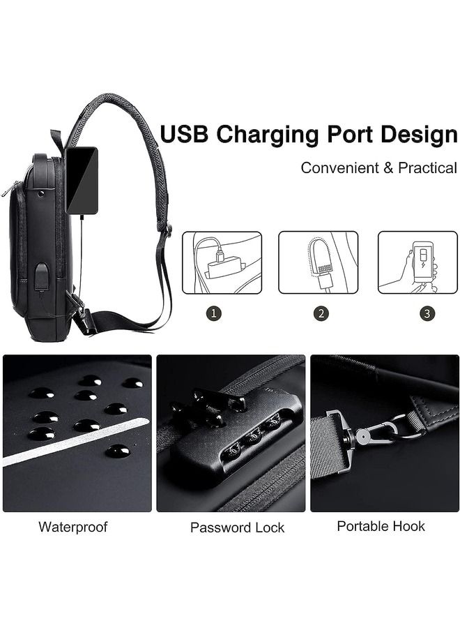 Generic USB Charging Sport Sling Anti-Theft Shoulder Bag, Waterproof Anti Theft Sling Bag Crossbody Bags Chest Backpack  - Image 4